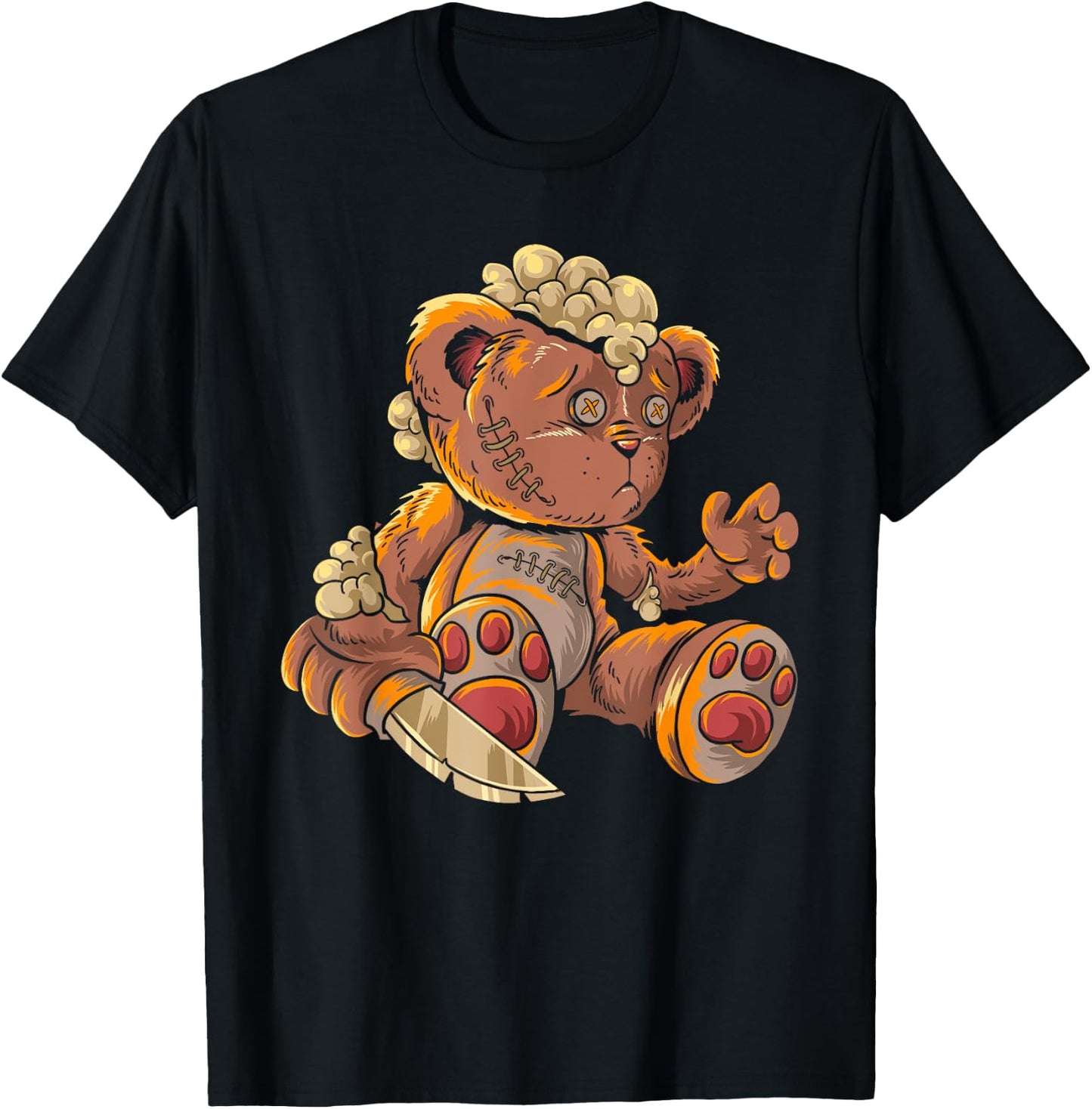 Killer Teddy Bear Lazy Halloween Costume Scary Monster T-Shirt - T-Shirt | Black