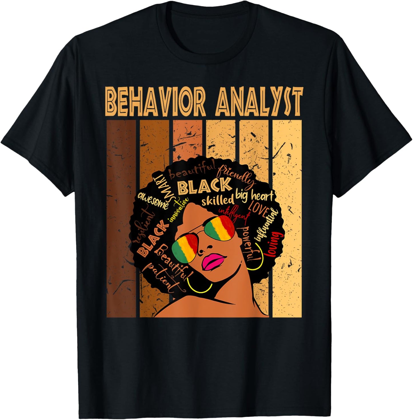 Behavior Analyst Afro African American Black History Month T-Shirt - T-Shirt | Black