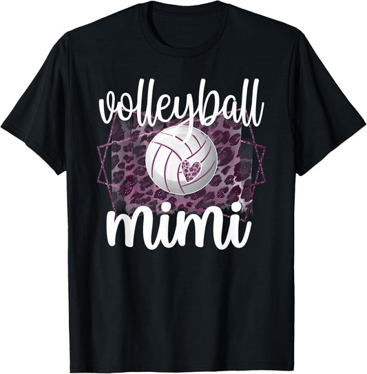 Volleyball Mimi Grandma Of Volleyball Player Mimi T-Shirt - T-Shirt | Black