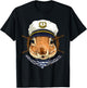 Squirrel Sailor Boat Captain Wildlife Squirrel Rodent Animal T-Shirt - T-Shirt | Black