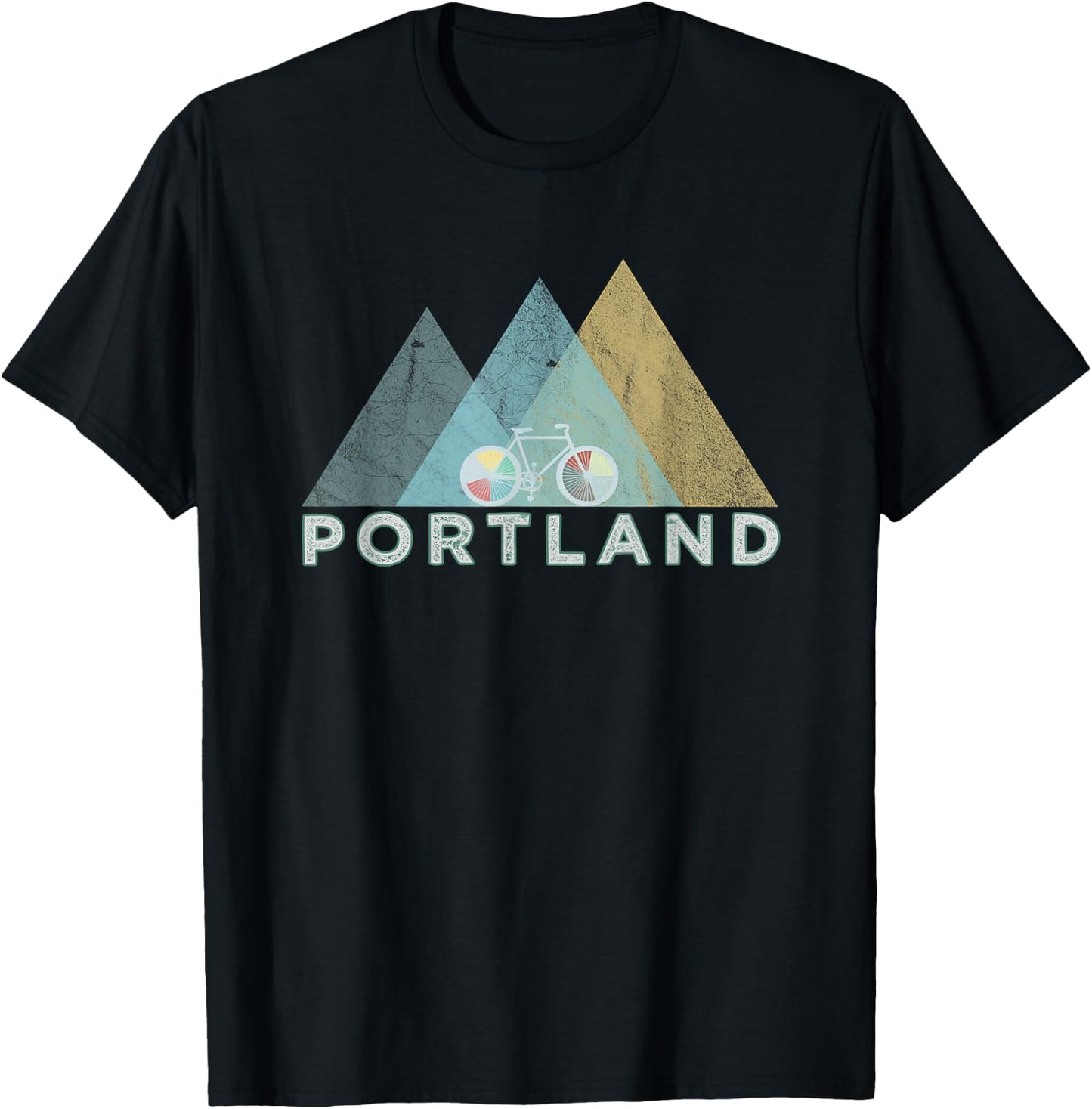 Retro Portland Vintage Bicycle - Oregon T-Shirt - T-Shirt | Black
