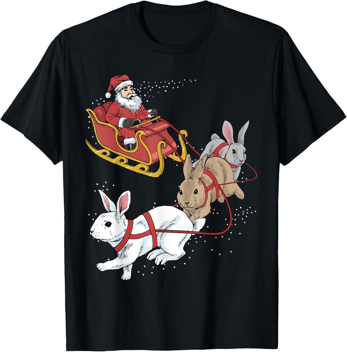 Rabbit Christmas T-Shirt - T-Shirt | Black
