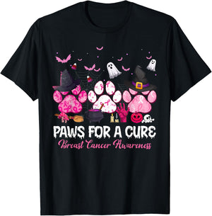 Paws for a Cure Dog Lovers Breast Cancer Halloween Costume Men Women T-Shirt - T-Shirt | Black