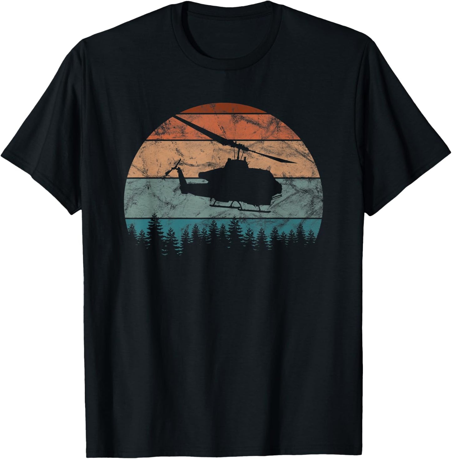AH-1 Cobra Helicopter Retro Vintage T-Shirt - T-Shirt | Black