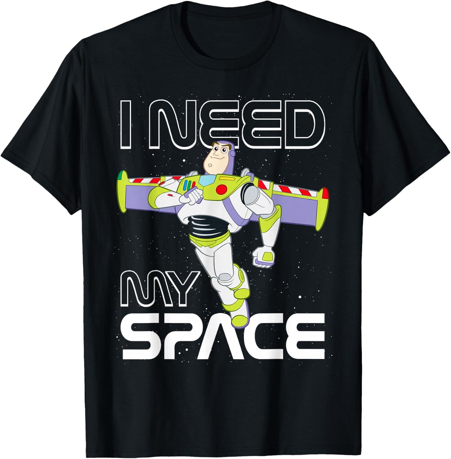 Disney Pixar Toy Story Buzz Lightyear I Need My Space Logo T-Shirt - T-Shirt | Black