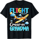 Flight Crew Grandma Birthday Squad Airplane Matching Family T-Shirt - T-Shirt | Black