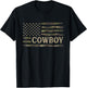 Camo Cowboy Camourflage USA Flag Fathers Day Rancher T-Shirt - T-Shirt | Black