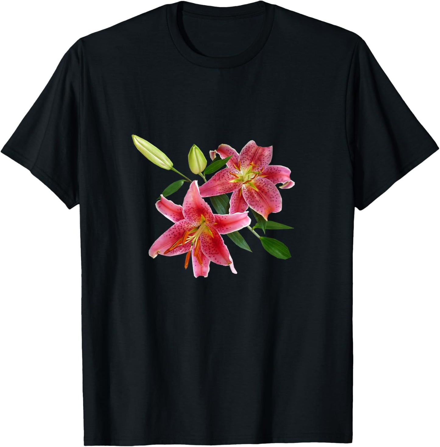 Stargazer Lily - Ideal for Gardener Flower Lovers T-Shirt - T-Shirt | Black