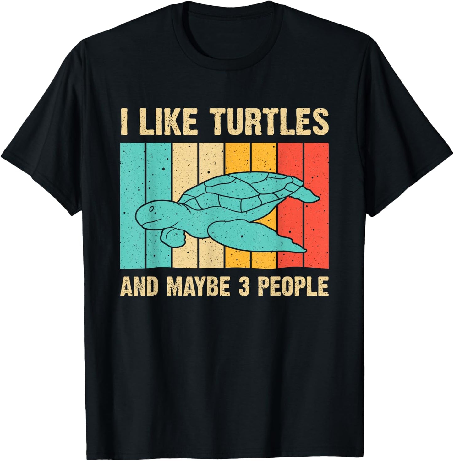 Funny Turtle Design Sea Turtle Lover Men Women Boys Girls T-Shirt - T-Shirt | Black