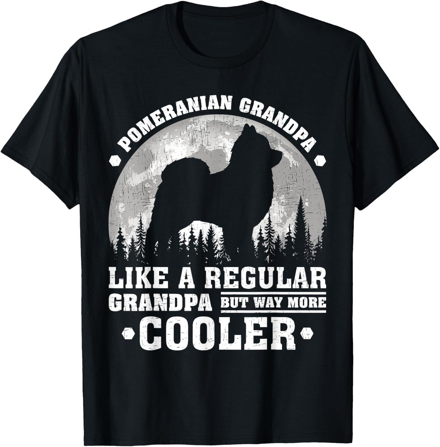 Pomeranian Grandpa Funny Vintage Pomeranian Dog Father's Day Men T-Shirt - T-Shirt | Black