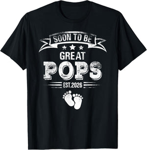 Soon to be great Pops est. 2026 Expecting Father T-Shirt - T-Shirt | Black