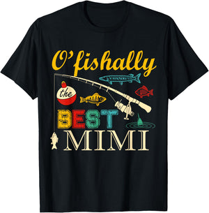Ofishally Best Mimi Fishing Fisherman For Family Party T-Shirt - T-Shirt | Black