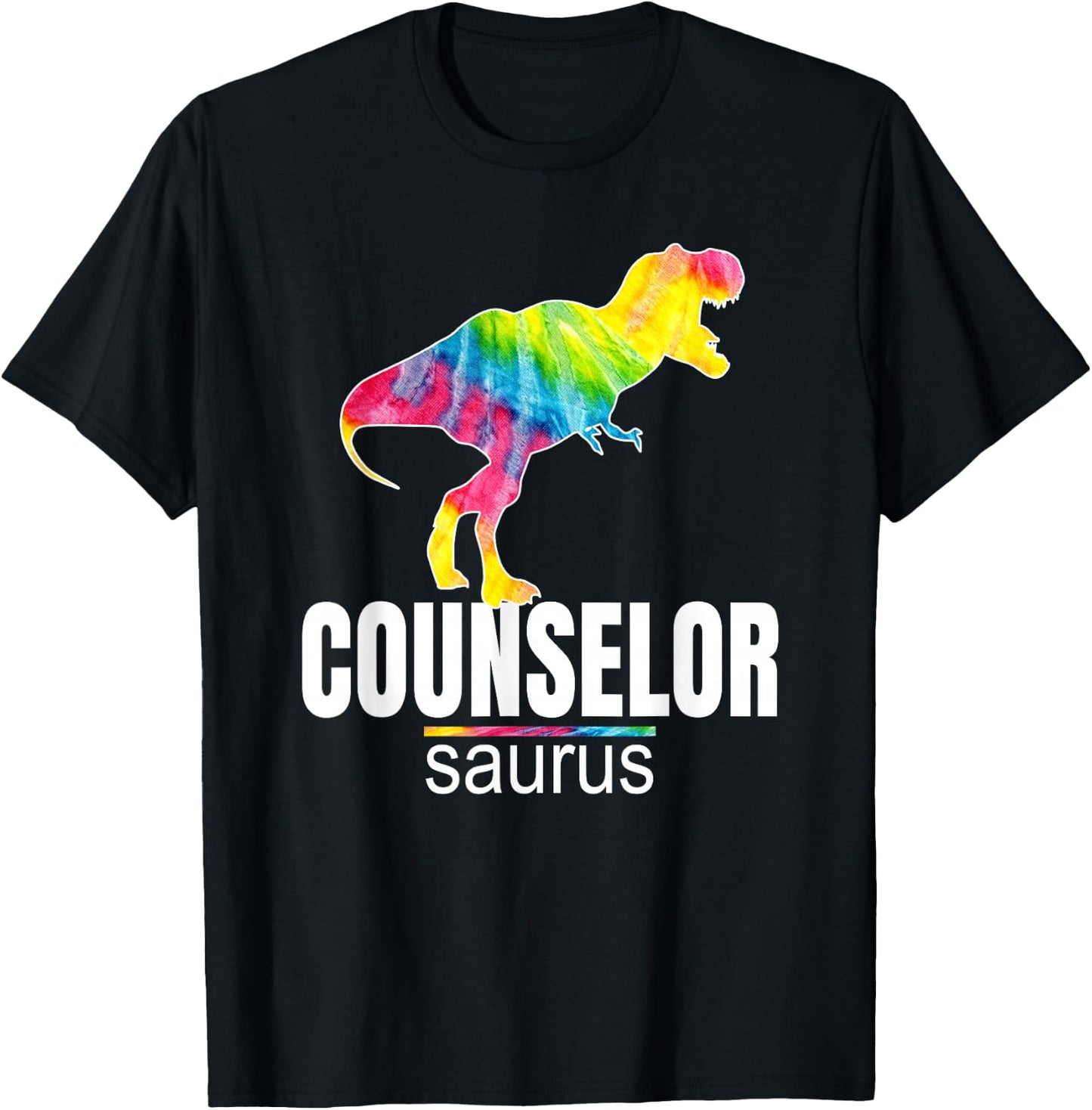Counselorsaurus Dinosaur Funny Counselor Back-School Cute T-Shirt - T-Shirt | Black