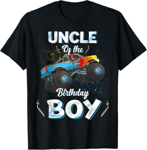 Uncle Of The Birthday Boy Monster Truck Bday Women Men Kids T-Shirt - T-Shirt | Black