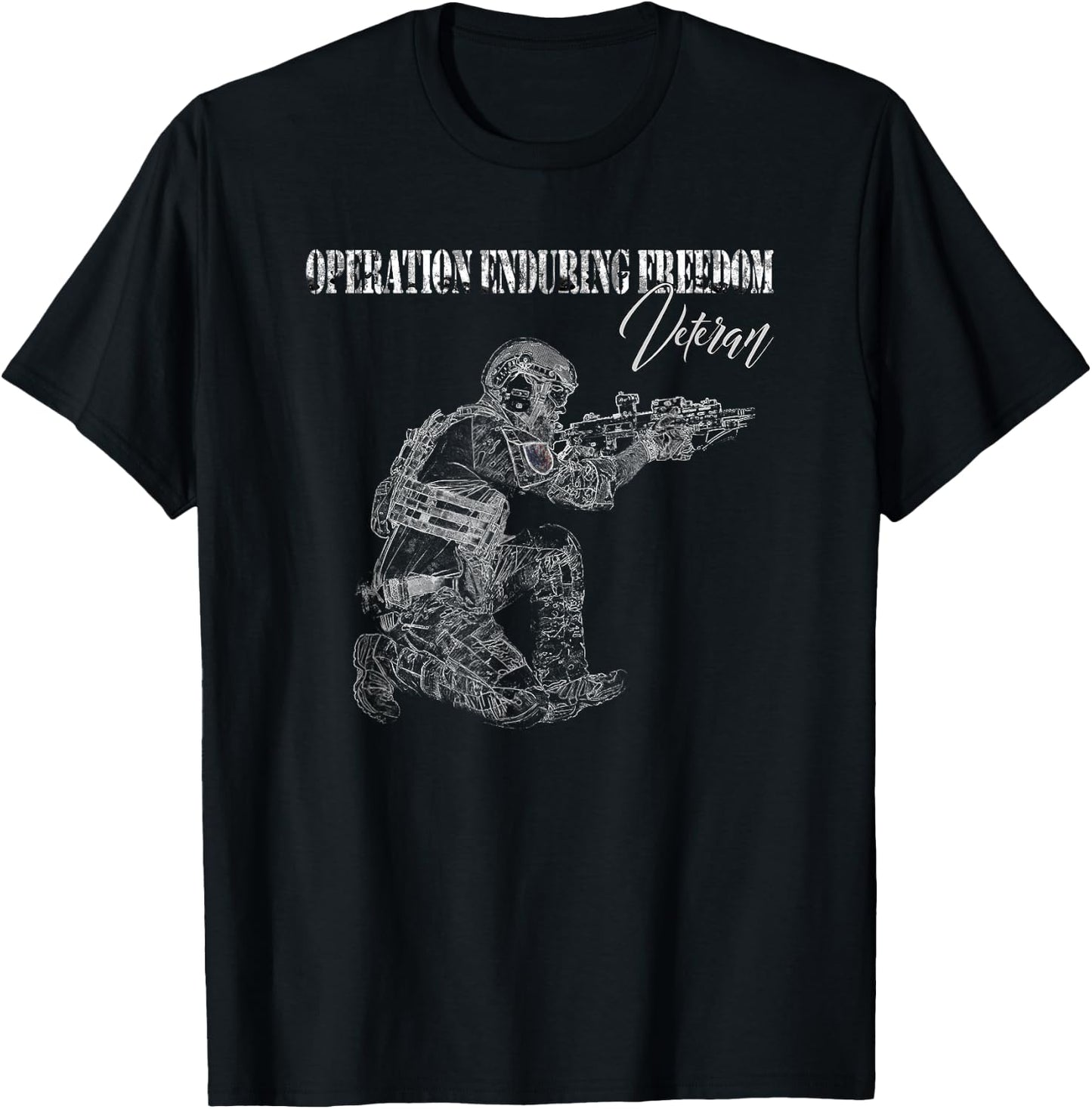 Operation Enduring Freedom OEF US Military Veteran T-Shirt - T-Shirt | Black