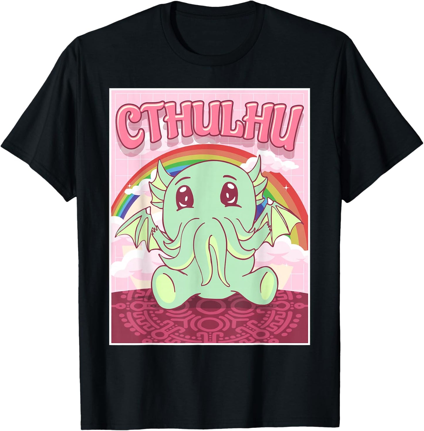 Kawaii Cthulhu Necronomicon Cute Cthulhu Monster T-Shirt - T-Shirt | Black