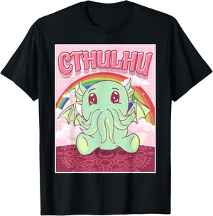 Kawaii Cthulhu Necronomicon Cute Cthulhu Monster T-Shirt - T-Shirt | Black