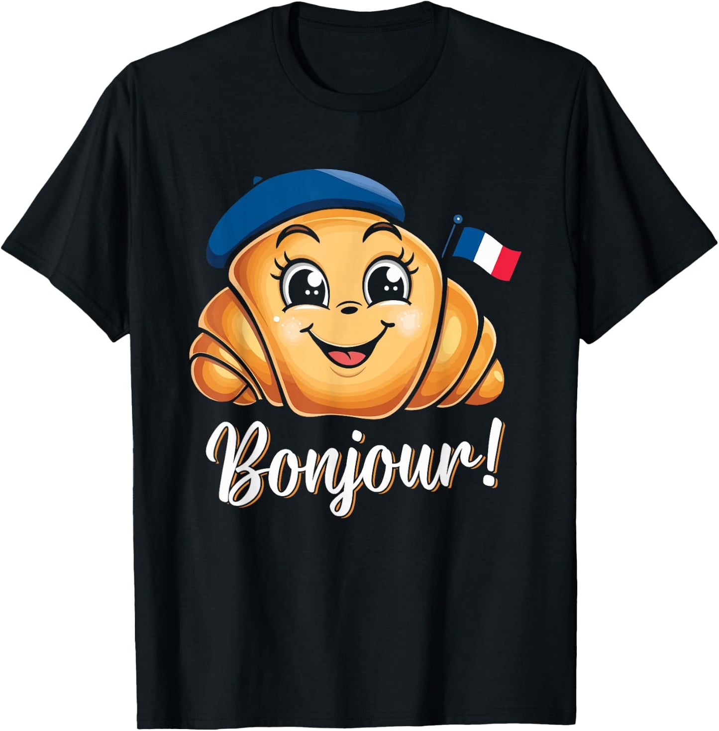 Croissant French Saying Quote France Baking Breakfast Funny T-Shirt - T-Shirt | Black