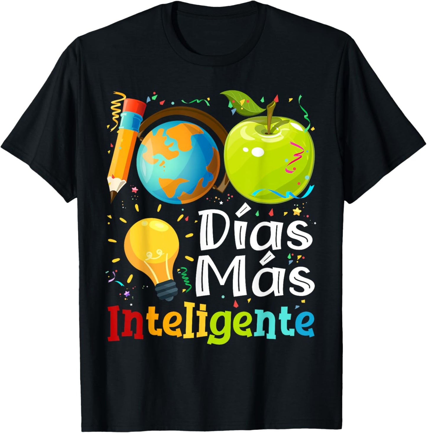 100 Dias mas inteligente Spanish Teacher 100th Day School Women Kids T-Shirt - T-Shirt | Black