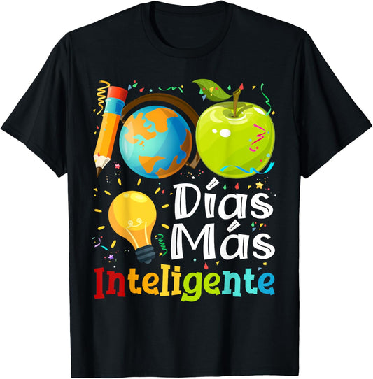 100 Dias mas inteligente Spanish Teacher 100th Day School Women Kids T-Shirt - T-Shirt | Black