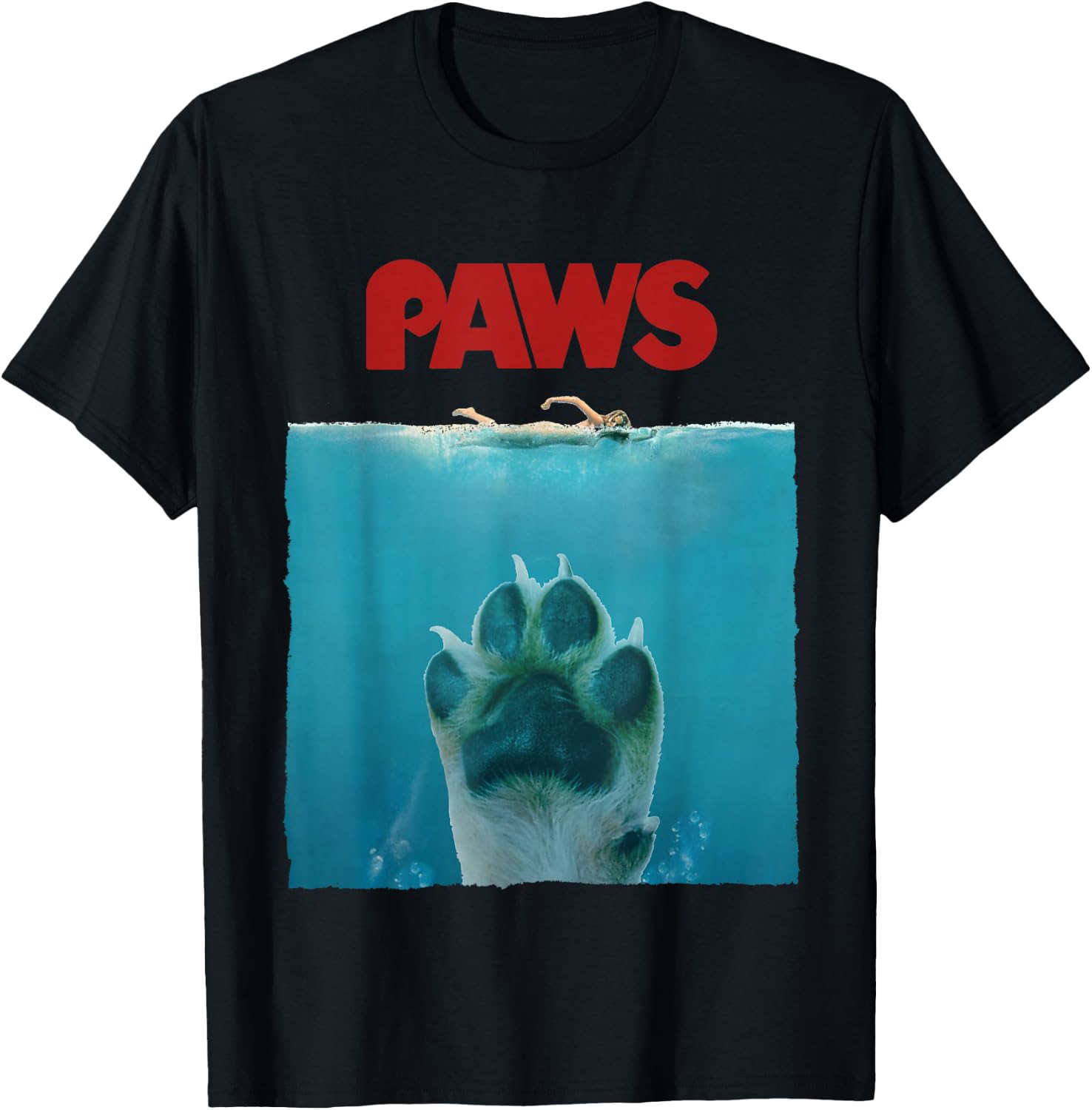 Funny & Awesome Paws Movie Parody Dog T-Shirt - T-Shirt | Black