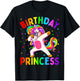 Birthday Princess Girl Dabbing Unicorn Girls T-Shirt - T-Shirt | Black
