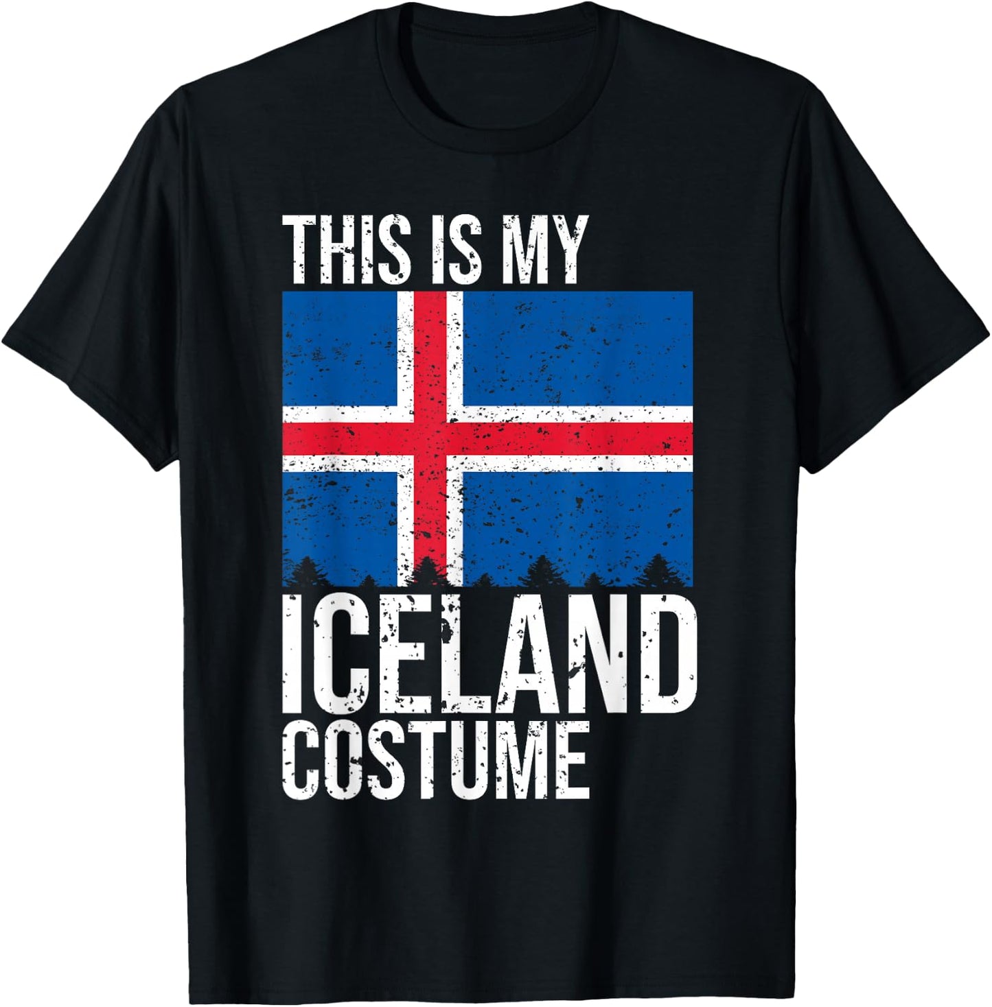 Vintage This Is My Iceland Flag Costume for Halloween T-Shirt - T-Shirt | Black
