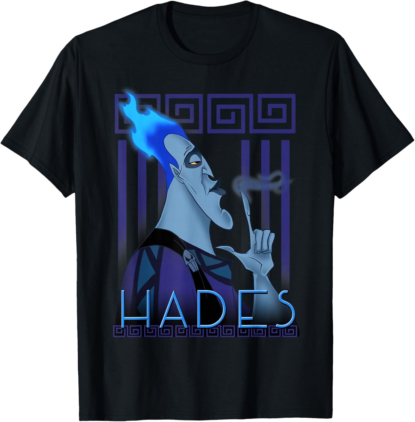 Disney Hercules Hades Geometric Portrait Graphic Small T-Shirt - T-Shirt | Black