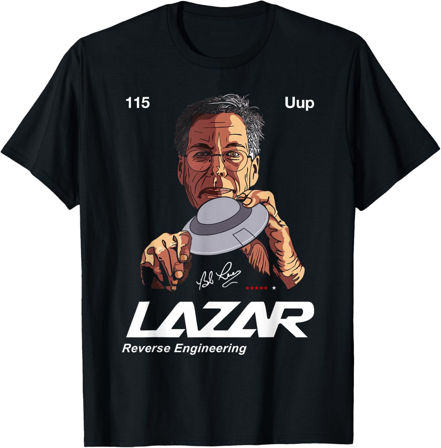 Bob Lazar Area 51 Reverse Engineering , -Adult, Black, Small, Short Sleeve, Classic Fit, Cotton 100% T-Shirt - T-Shirt | Black