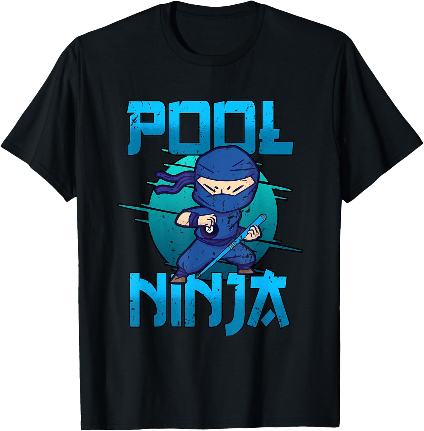 Pool Ninja Snooker Funny Billiard Players T-Shirt - T-Shirt | Black