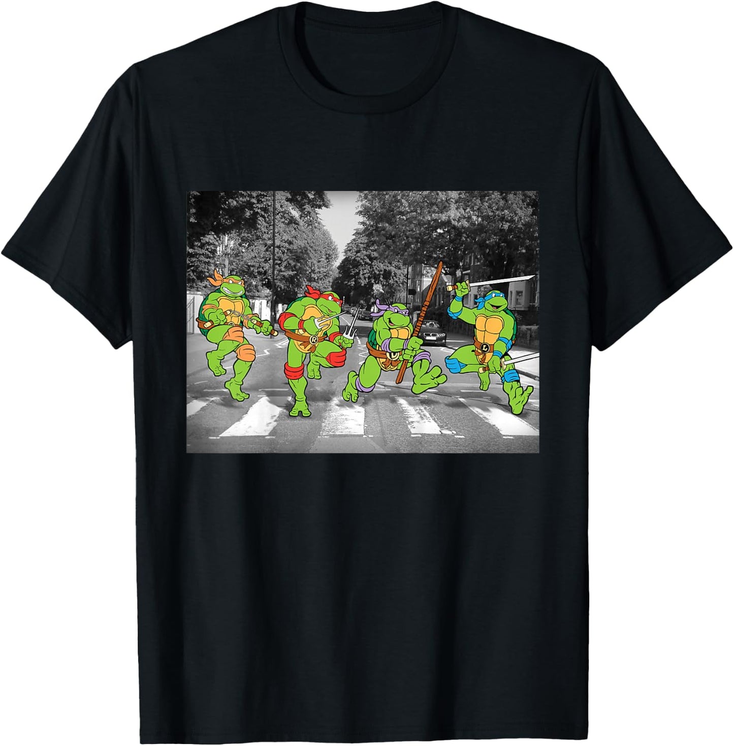 Kids TMNT Group Abbey Road T-Shirt - T-Shirt | Black