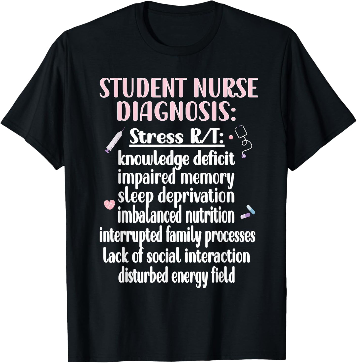 Nurse for School - Student Nurse Design T-Shirt - T-Shirt | Black