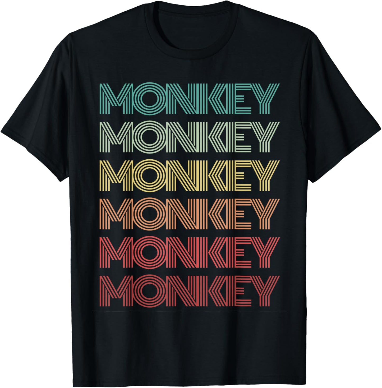 Funny Word MONKEY Retro Humor Halloween Flying Cute Witches T-Shirt - T-Shirt | Black