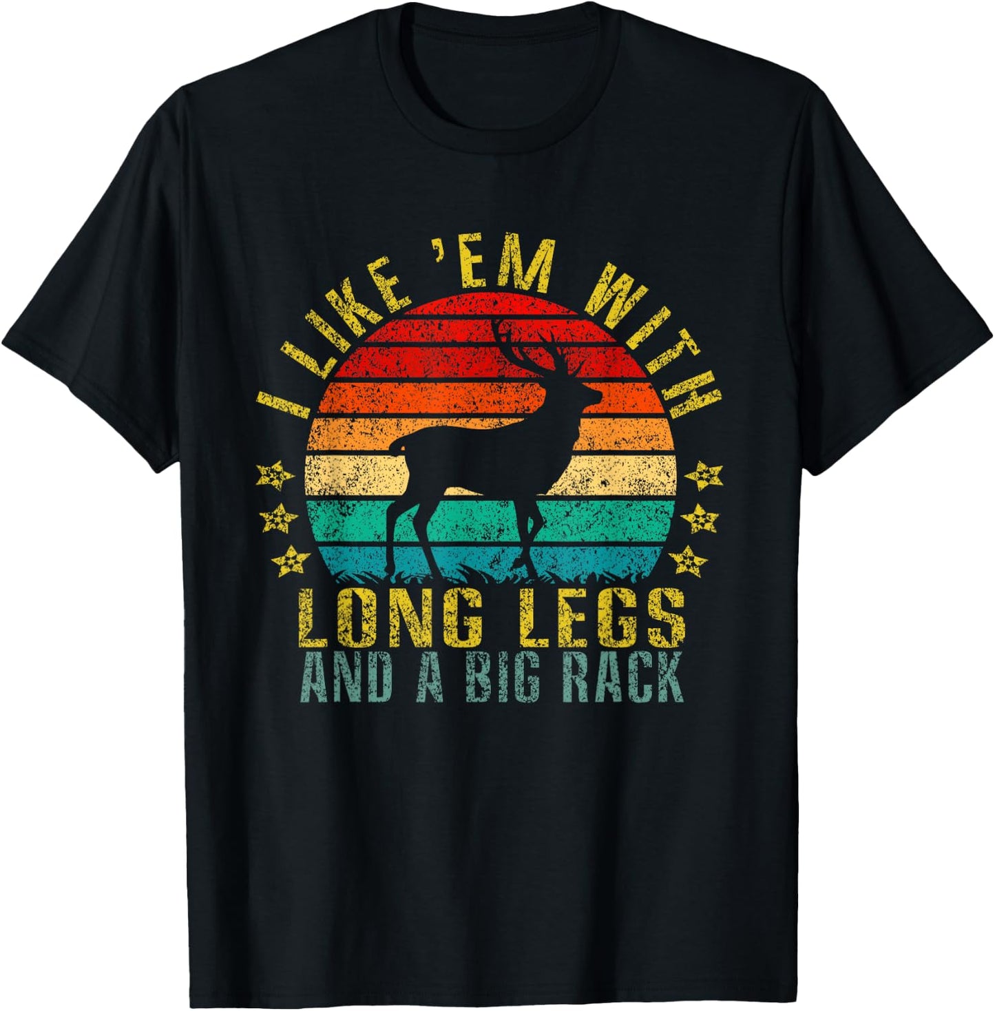 I Like Them With Long Legs and a Big Rack Funny Retro T-Shirt - T-Shirt | Black