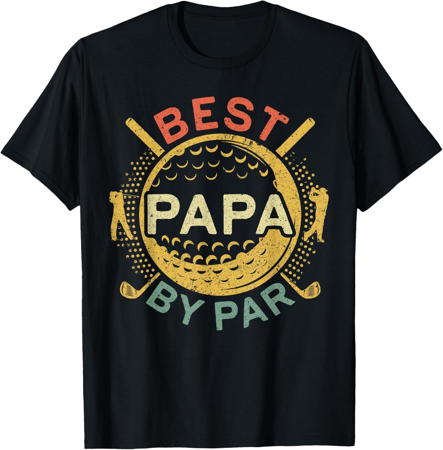 Best Papa By Par Shirt Men Golf Lover Golfer Fathers Day T-Shirt - T-Shirt | Black