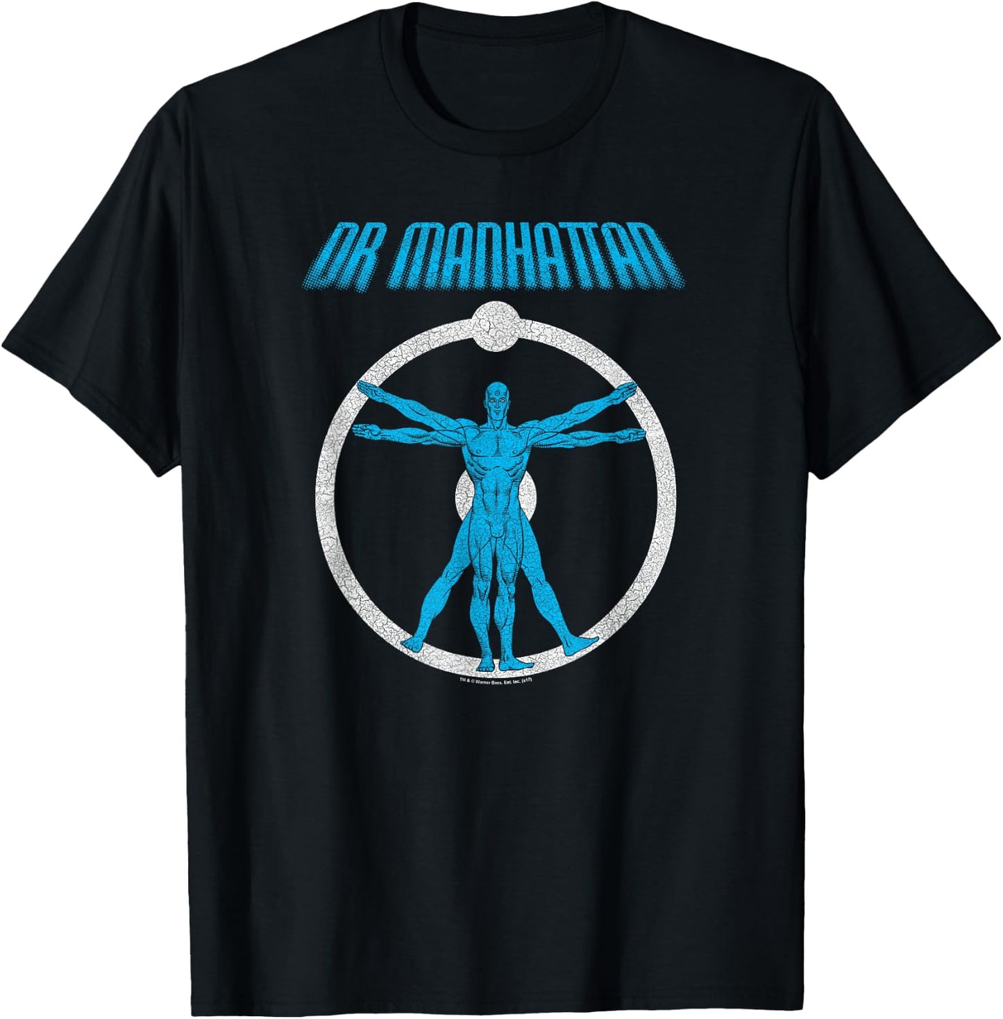 DC Comics Watchmen Dr. Manhattan Anatomy - Women's & Adult - Blue - Short Sleeve - - Classic Fit - 100% Polyester - Superhero T-Shirt - T-Shirt | Black
