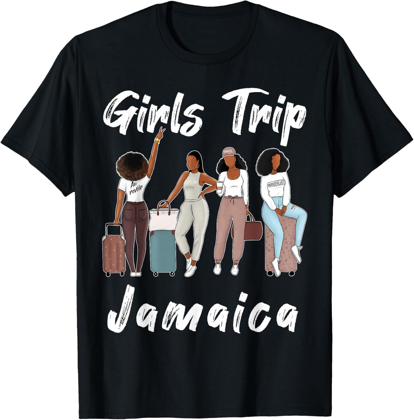 Jamaica Girls Trip 2026 Funny Best Friends Summer Holiday T-Shirt - T-Shirt | Black