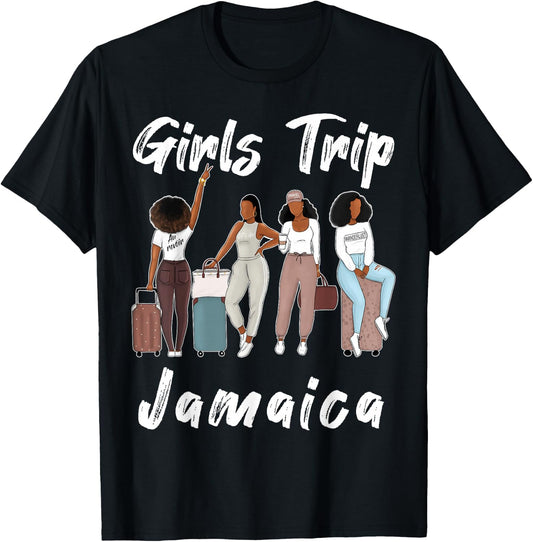Jamaica Girls Trip 2026 Funny Best Friends Summer Holiday T-Shirt - T-Shirt | Black