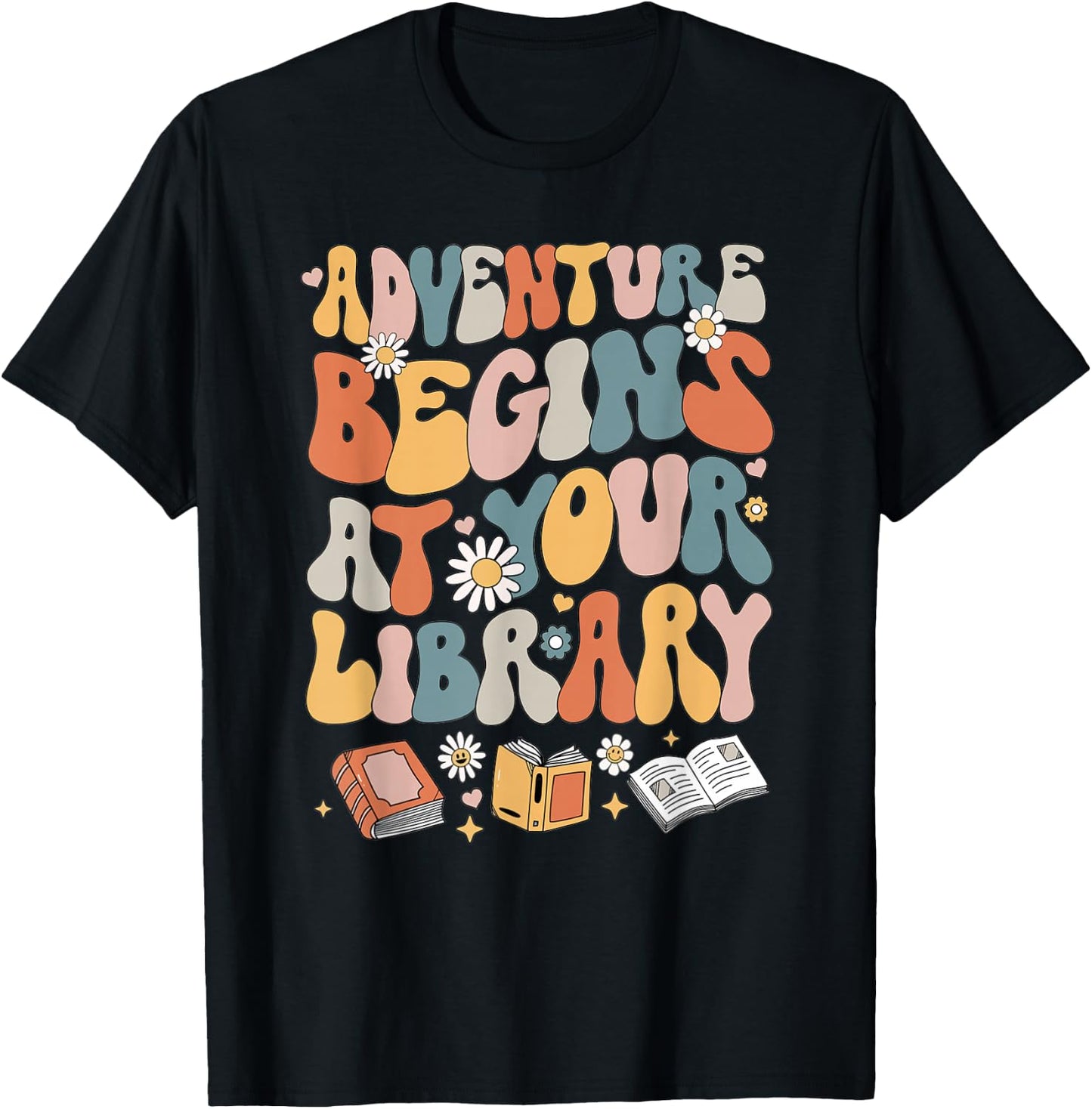 Adventure Begins At Your Library Summer Reading Program 2024 T-Shirt - T-Shirt | Black