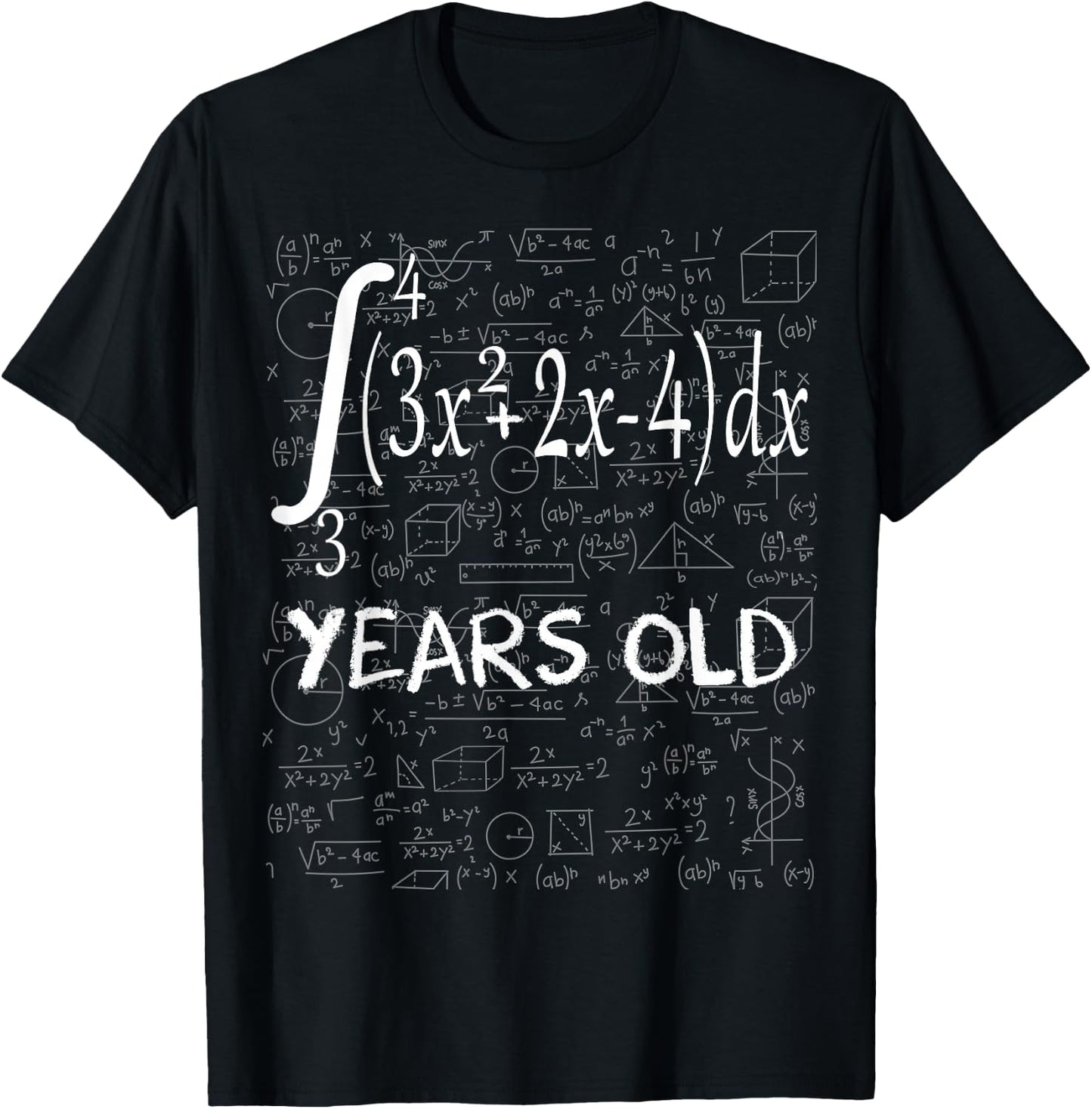 Funny Math Geek Integral Calculus 40th Birthday 40 Years Old T-Shirt - T-Shirt | Black