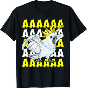 Screaming Cockatoo Umbrella Bird Memory Funny Parrot T-Shirt - T-Shirt | Black