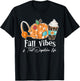 Fall Vibes And That Dispatcher Life Fall Autumn Thanksgiving T-Shirt - T-Shirt | Black