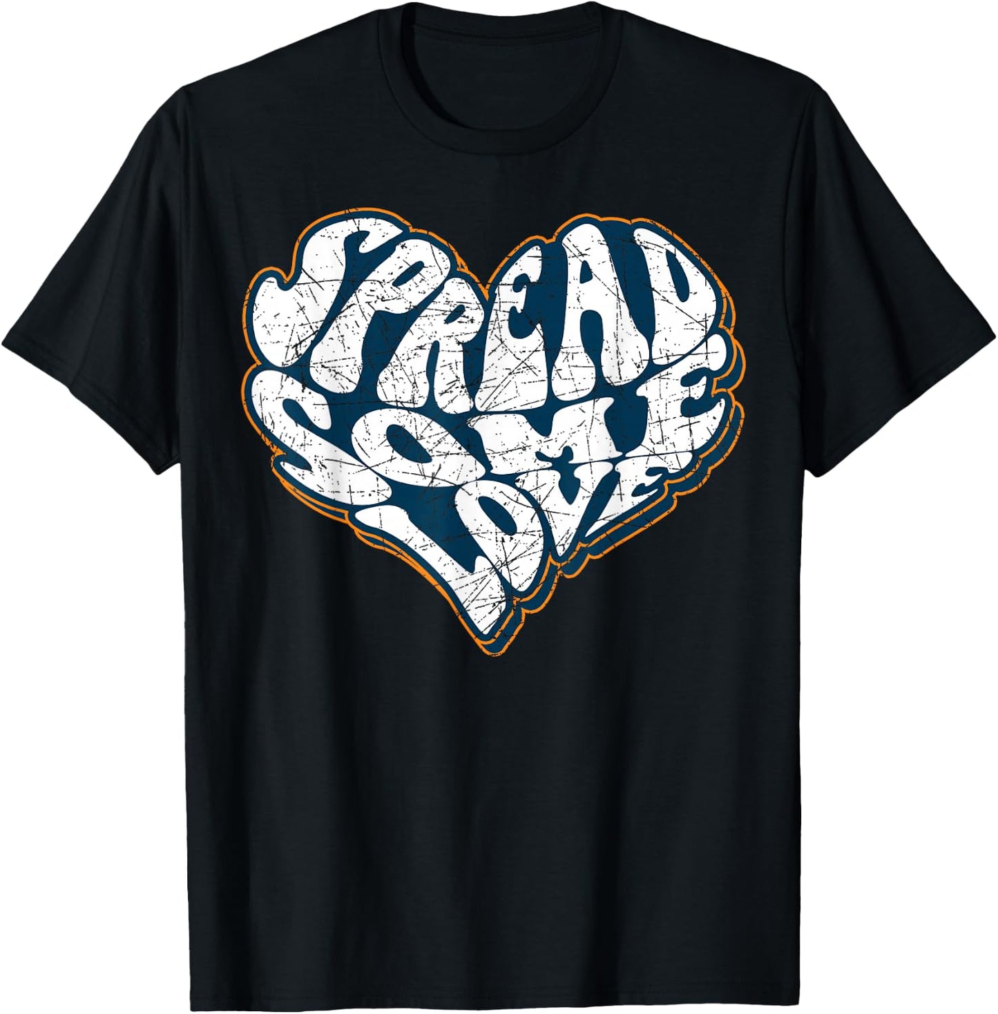 Aesthetic heart positive vibes spread some love saying T-Shirt - T-Shirt | Black