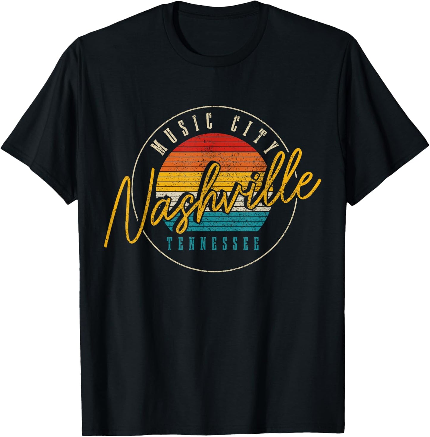 Nashville Tennessee Country Music City Gift Vintage T-Shirt - T-Shirt | Black