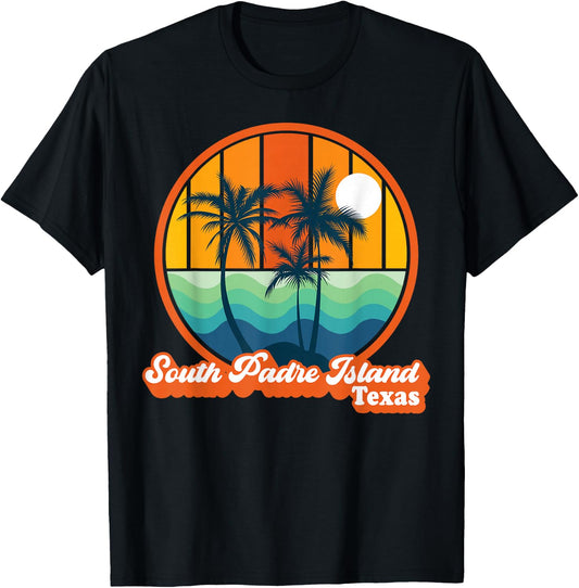 Vintage South Padre Island Texas Summer 90s Beach Souvenirs T-Shirt - T-Shirt | Black