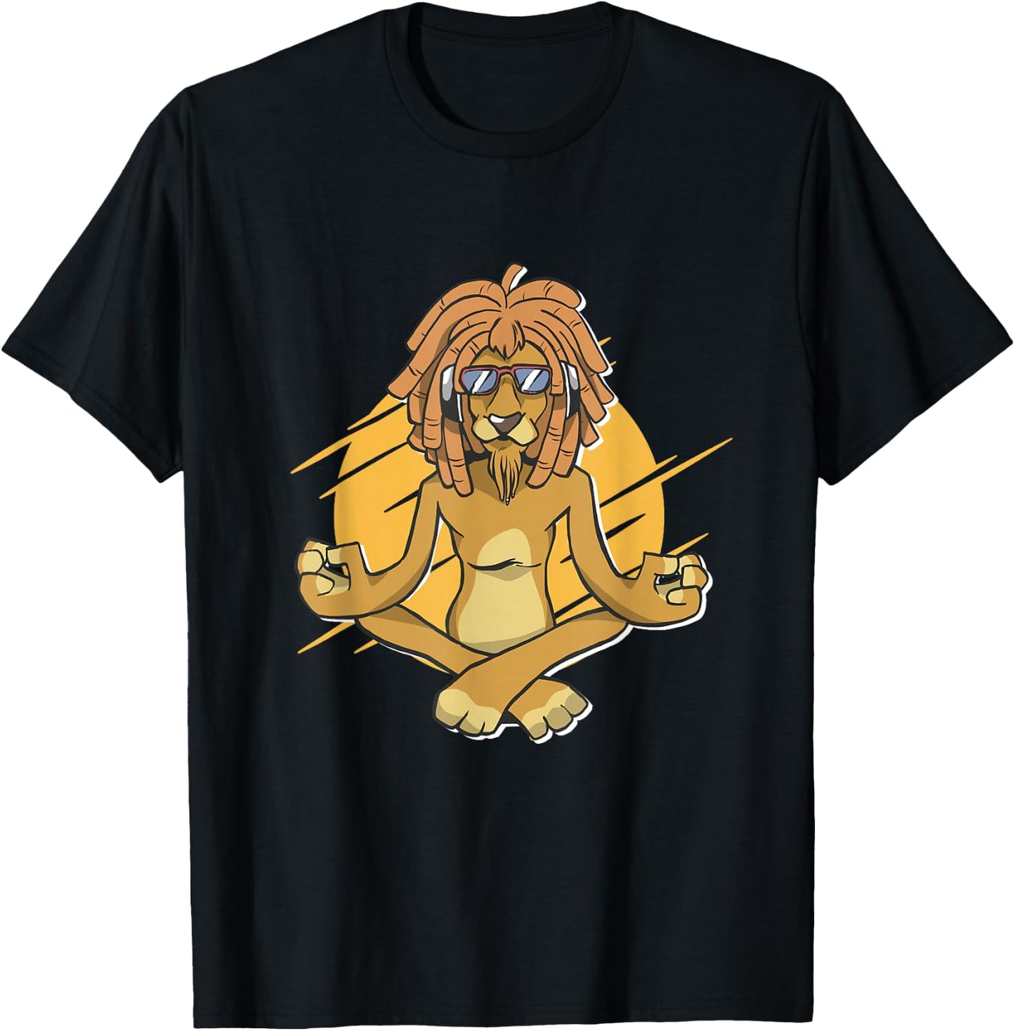 Festival Reggae Rastas Roots Sunglasses Lion Reggae T-Shirt - T-Shirt | Black