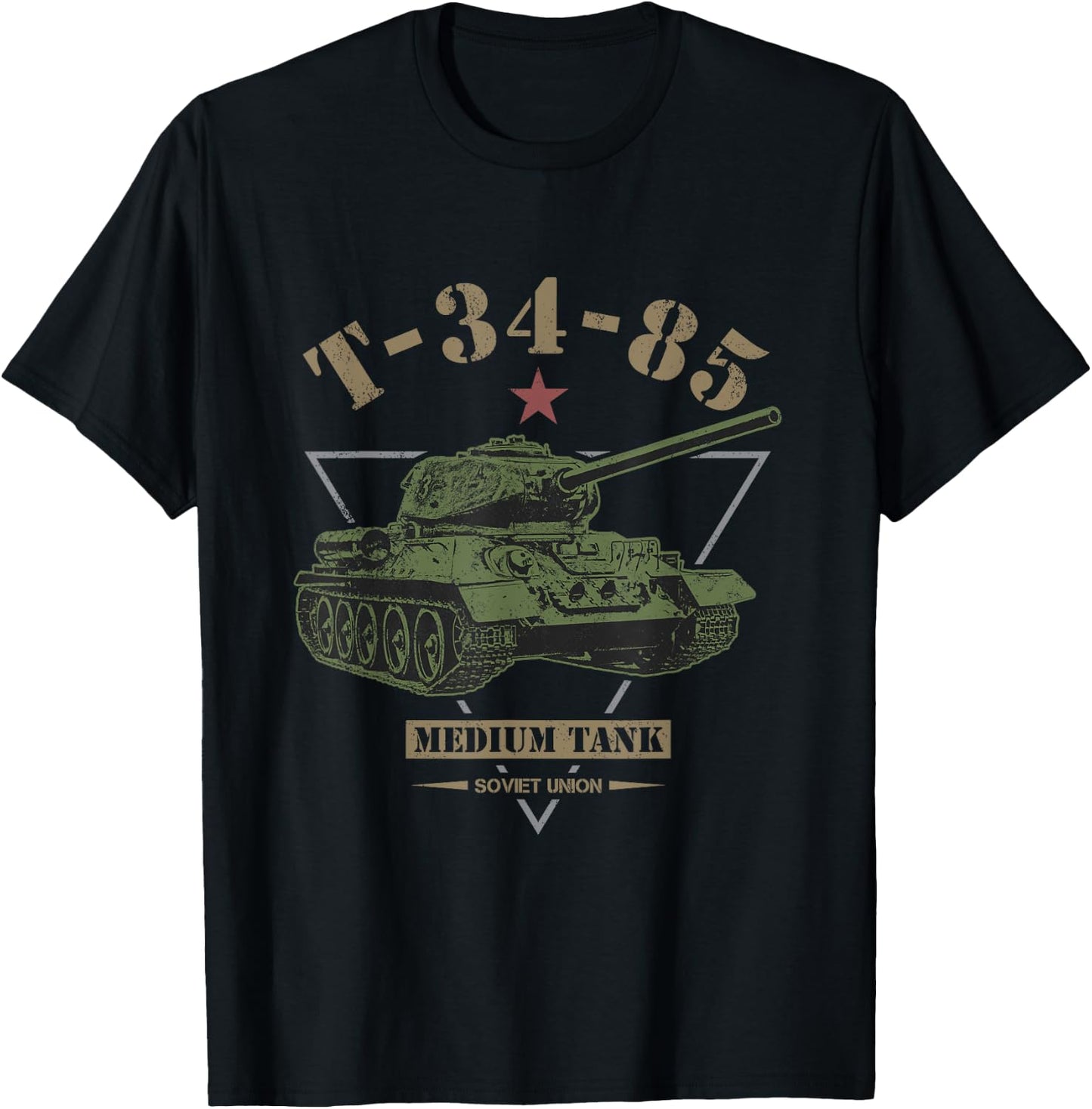 T-34-85 Soviet Tank T-Shirt - T-Shirt | Black