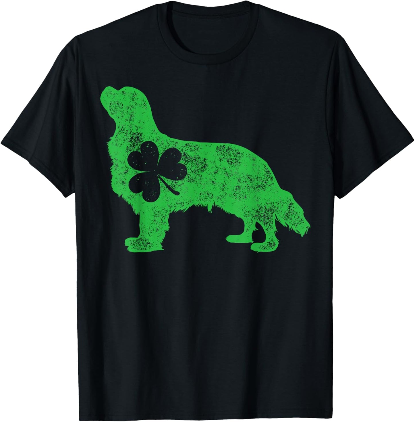Cavalier King Charles Spaniel St Patricks Day Men Shamrock T-Shirt - T-Shirt | Black