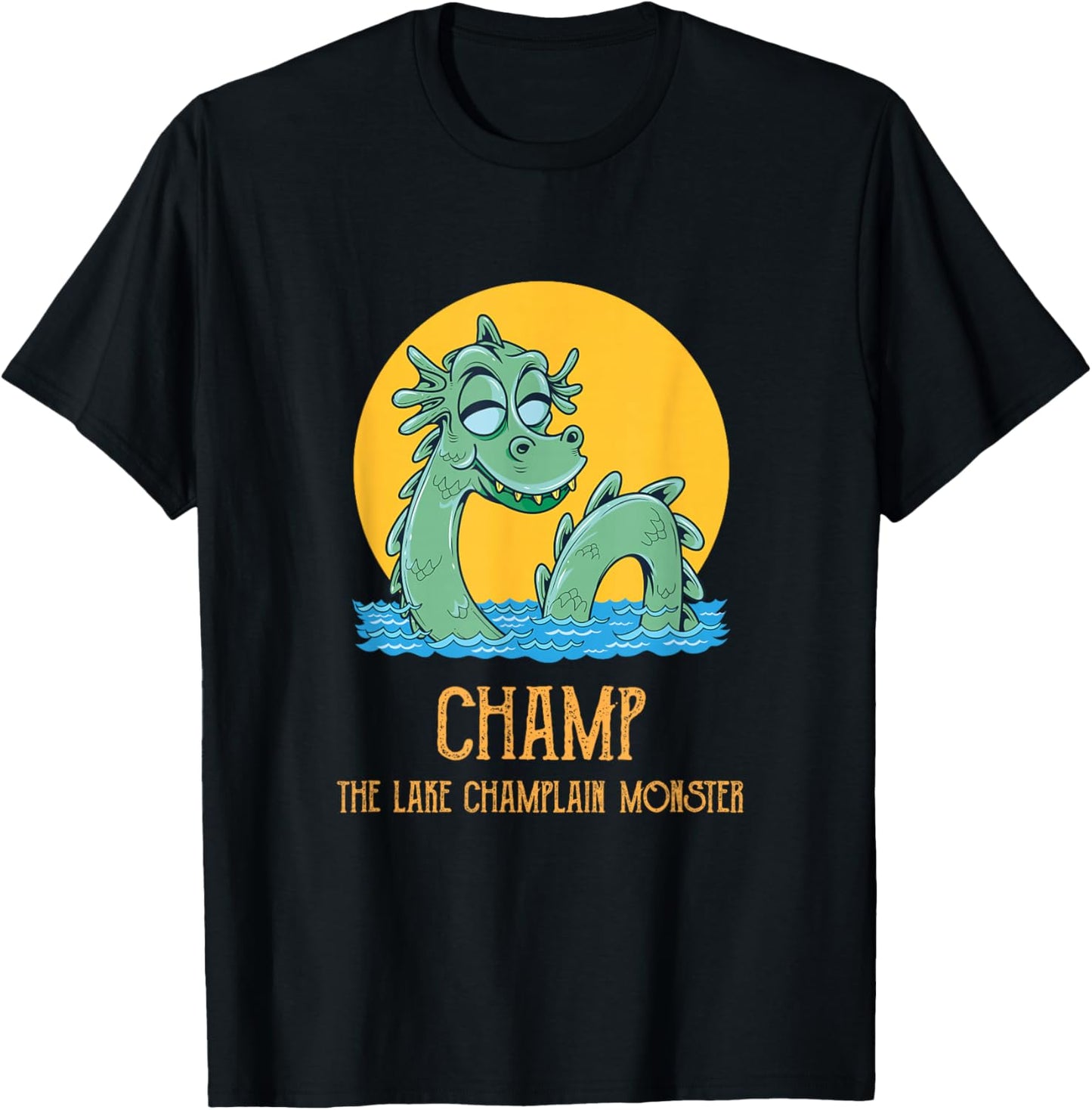 Champ The Lake Champlain Loch Ness Monster Cryptozoology T-Shirt - T-Shirt | Black