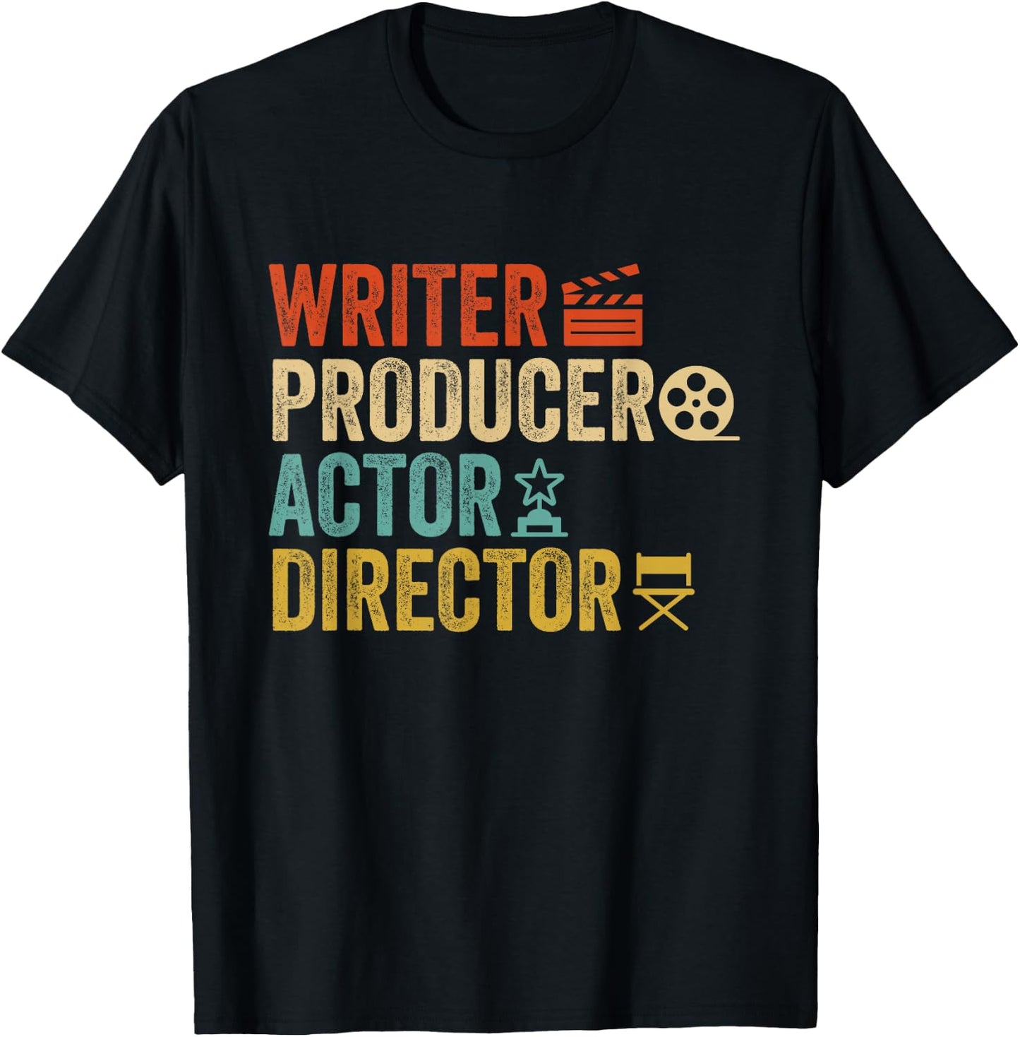 Writer Producer Actor Director Retro Film Filmmaking T-Shirt - T-Shirt | Black